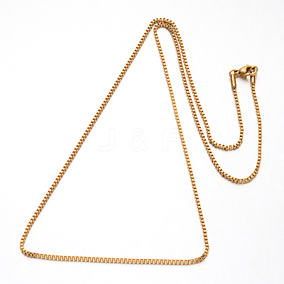 304 Stainless Steel Box Chain Venetian Chain Necklaces NJEW-I065-13A-1