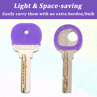64Pcs 2 Styles PVC Plastic Nonslip Waterproof Reusable Key Sleeve AJEW-SP0002-73-1