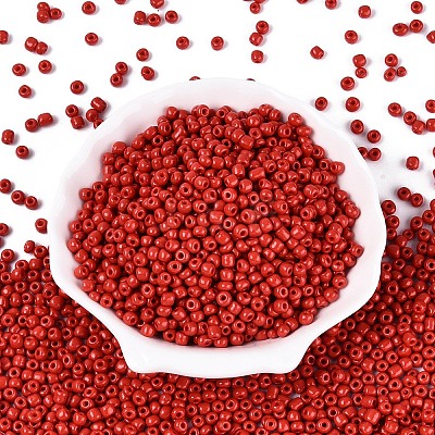 6/0 Baking Paint Glass Round Seed Beads SEED-S036-01C-15-1
