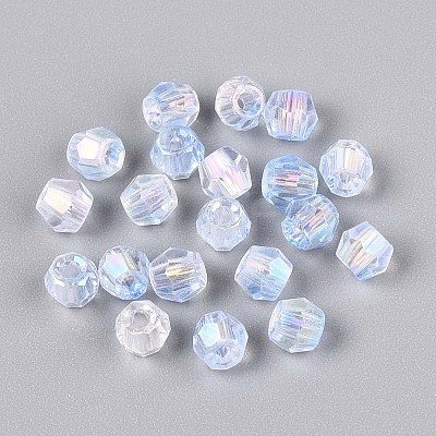 Transparent Spray Painted Glass Beads EGLA-N018-4mm-05-1