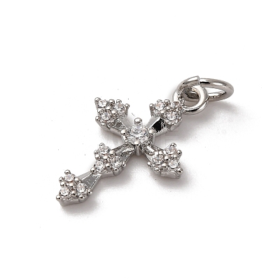 Brass Micro Pave Cubic Zirconia Pendants KK-P308-25P-1