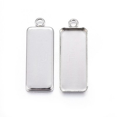 Tarnish Resistant 201 Stainless Steel Pendant Cabochon Settings STAS-P210-01P-1