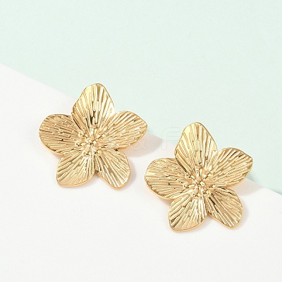 Ion Plating(IP) 304 Stainless Steel Stud Earrings EJEW-Z022-22G-1