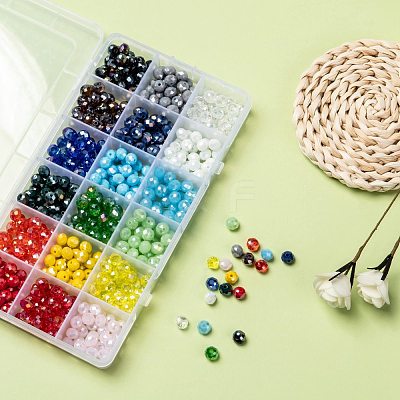 18 Colors Electroplate Glass Beads EGLA-X0006-03B-8mm-1