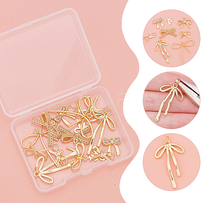 16Pcs 8 Styles Brass Pendants KK-AR0004-62-1