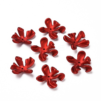 Rubberized Style Acrylic Bead Caps OACR-E013-04-1