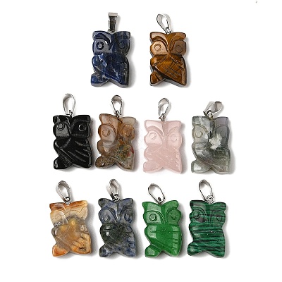 Natural & Synthetic Mixed Gemstone Pendants G-B127-09P-1