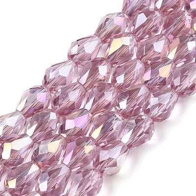 Transparent Electroplate Glass Beads Strands EGLA-N013-T4mm-B02-1