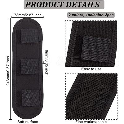 2Pcs 2 Colors Canvas Tactical Vest Shoulder Strap Pads AJEW-OC0003-41-1