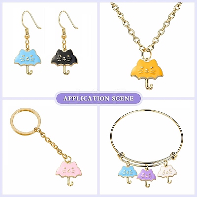 30Pcs 6 Colors Alloy Enamel Pendants ENAM-CJ0002-65-1