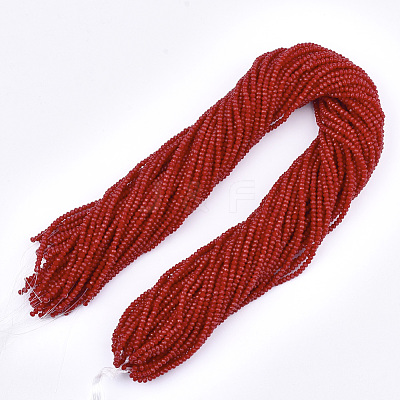 Opaque Solid Color Glass Beads Strands GLAA-S178-14B-02-1