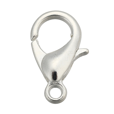Silver Color Plated Zinc Alloy Lobster Claw Clasps X-E502Y-S-1