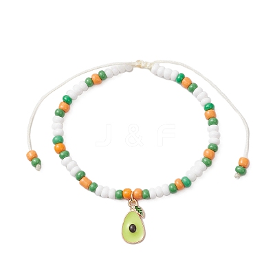 9Pcs Fruit Theme Alloy Enamel Charm Bracelets BJEW-MZ00206-04-1