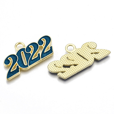 Alloy Enamel Pendants PALLOY-N160-001-02G-RS-1