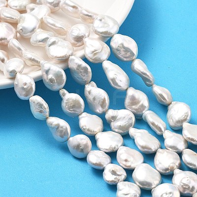 Natural Baroque Keshi Pearl Beads Strands PEAR-B004-16E-01A-1