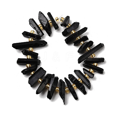 Electroplate Natural Quartz Crystal Beads Strands G-F800-B10-1