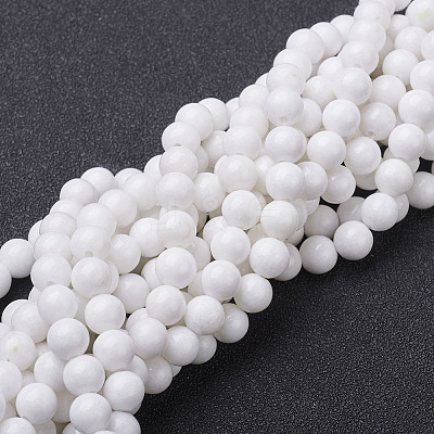 Natural Mashan Jade Round Beads Strands X-G-D263-6mm-XS01-1