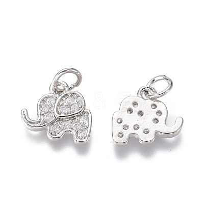 Brass Micro Pave Cubic Zirconia Pendants KK-G374-26-1