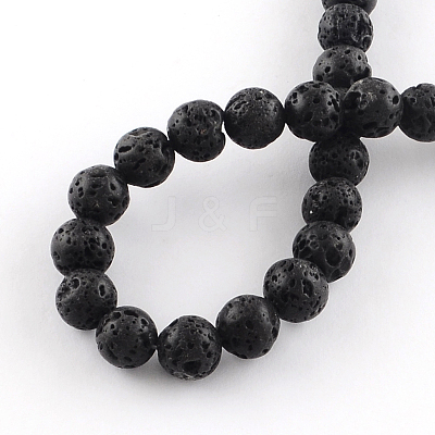 Natural Dyed Lava Rock Gemstone Round Bead Strands G-R293-05-1
