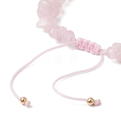 4Pcs Natural Gemstone Chip Braided Bead Bracelets BJEW-JB11540-01-1