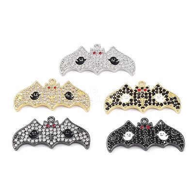 Rack Plating Brass Cubic Zirconia Pendants KK-D031-09-1