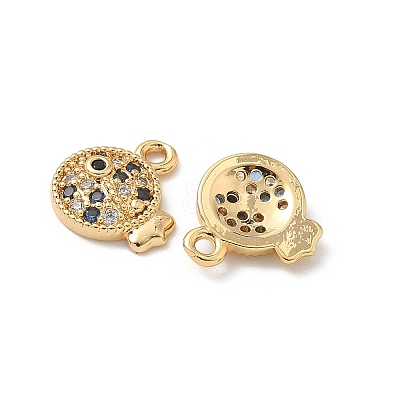 Brass Micro Pave Cubic Zirconia Charms X1-KK-C099-01A-G-1