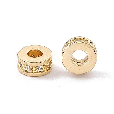 Brass Micro Pave Cubic Zirconia Beads ZIRC-F009-31LG-1