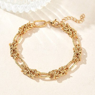 Unisex 304 Stainless Steel Byzantine Chains Bracelets BJEW-G790-07G-1