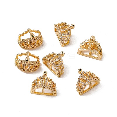 Brass Micro Pave Cubic Zirconia Charms KK-A171-18G-1