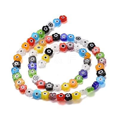 Handmade Millefiori Glass Bead Strands LAMP-J035-6mm-39-1