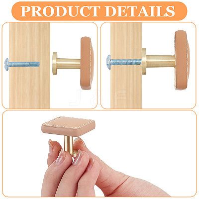 6Pcs Imitation Leather Jewelry Box Drawer Handles FIND-CL0001-69B-1