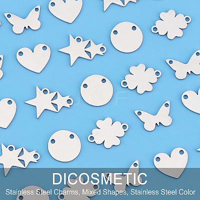 40Pcs 5 Style 201 Stainless Steel Charms STAS-DC0006-79-1