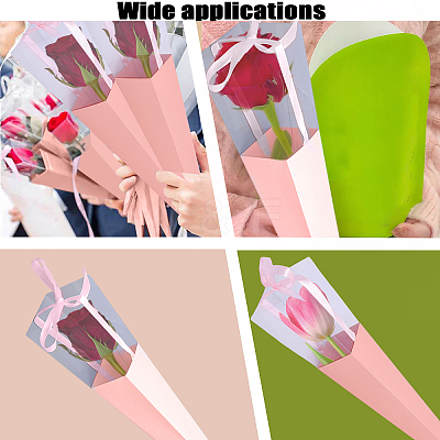 Cone Iridescent Paper Single Rose Packaging Gift Boxes LS-CON-WH0085-50B-1