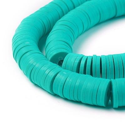Flat Round Handmade Polymer Clay Beads CLAY-R067-8.0mm-34-1