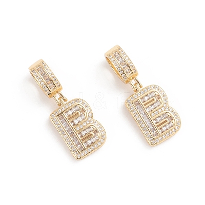 Brass Micro Pave Cubic Zirconia Pendants ZIRC-G165-13G-B-1