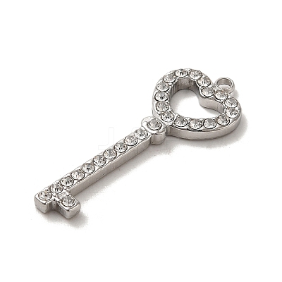 304 Stainless Steel Rhinestone Pendants STAS-L022-302P-1