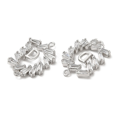 Brass Connector Charms with Crystal Glass Rhinestone KK-B074-11G-1