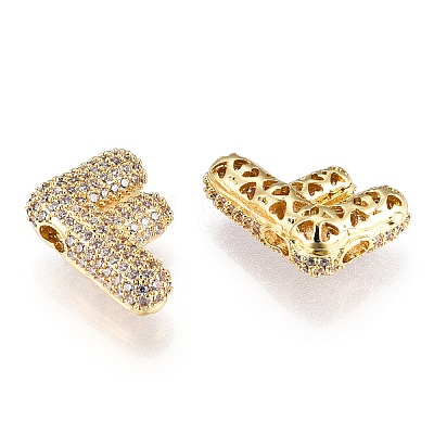 Brass Micro Pave Cubic Zirconia Pendants KK-N254-06G-F-1