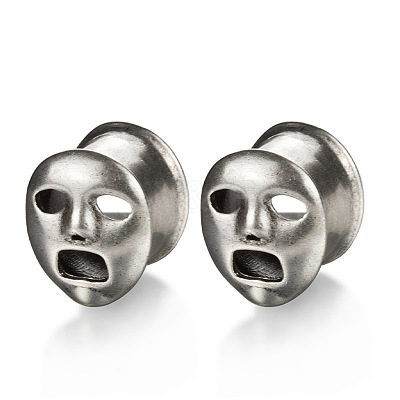 Halloween Ghost Face Brass and Alloy Ear Tunnels FS-WGACCDC-05-1