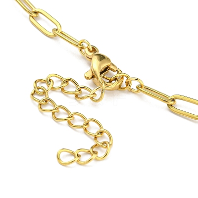 PVD Vacuum Plating 304 Stainless Steel Heart Charm Bracelet BJEW-Z016-06G-1