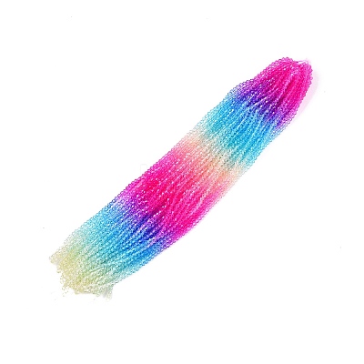 Gradient Color Baking Paint Glass Bead Strands LS-DGLA-A039-T4mm-A08-1