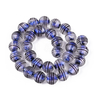 Frosted Handmade Foil Glass Beads Strands FOIL-Q002-02A-1
