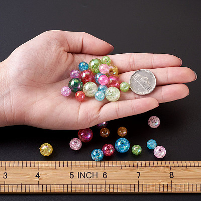 Transparent Crackle Acrylic Beads CACR-TA0001-03-1