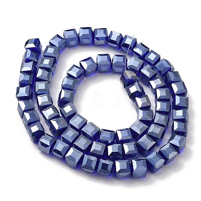 Electroplate Glass Beads Strands EGLA-D018-8x8mm-67-1