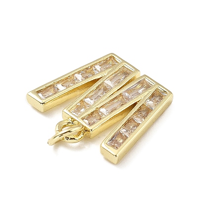 Brass Micro Pave Cubic Zirconia Pendants KK-V014-01G-23-1