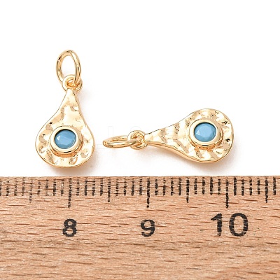 Brass Micro Pave Cubic Zirconia Charms CU-K002-42G-C-1