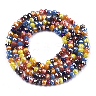 Electroplate Glass Beads Strands EGLA-S192-001A-B04-1