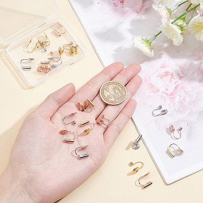 20pcs 5 style Brass Cuff Earring Settings KK-PH0003-94-1