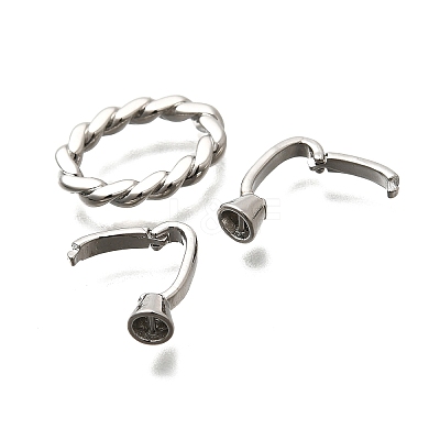 Oval Rack Plating Brass Fold Over Clasps KK-S508-14P-1
