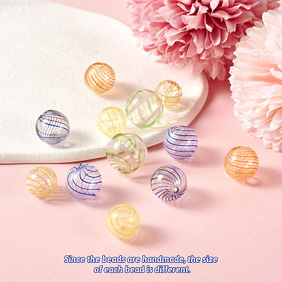 12Pcs 6 Style Transparent Handmade Blown Glass Globe Beads GLAA-PJ0001-03-1